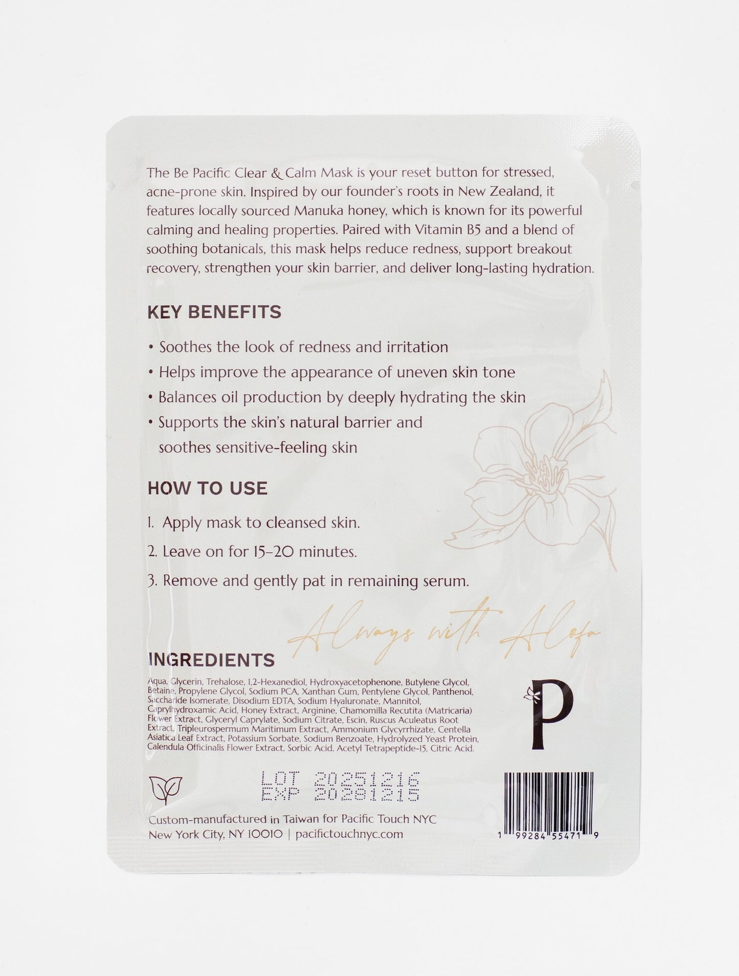 Pacific Touch Clear & Calm Mask